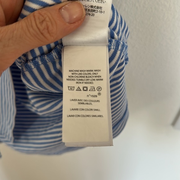 Polo Ralph Lauren Custom Slim Fit Polo – Blue & White Striped – Size Medium - Picture 7 of 9